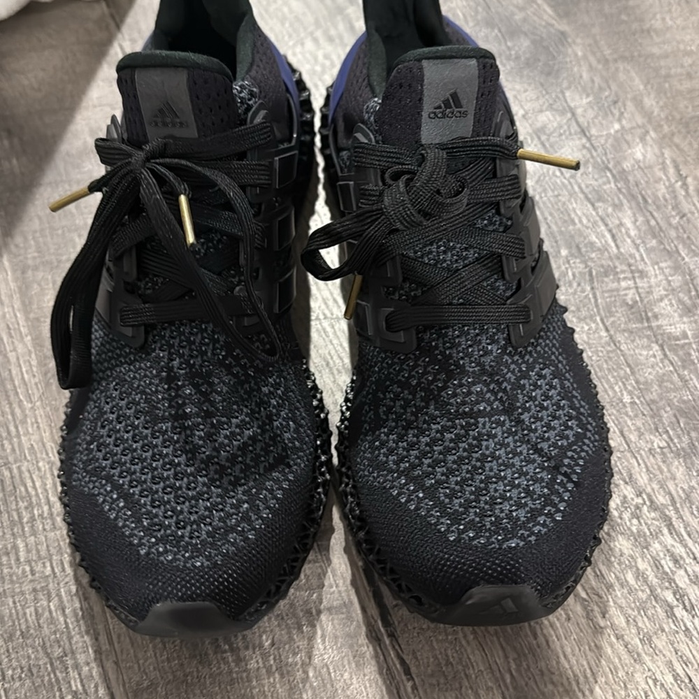 Adidas Men's Black and Blue Ultraboost 4D Running Shoes